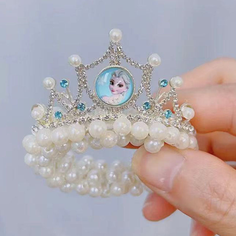 Children's Crown Tiara Princess New Pearl Flower Hair Ring