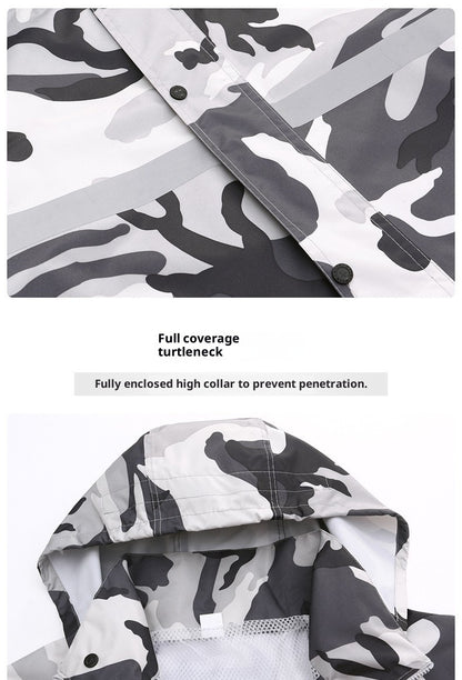 Gray Camouflage Raincoat Rain Pants Suit Men