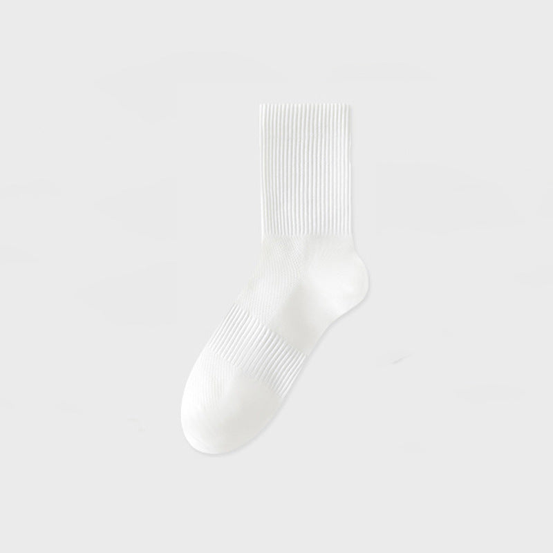 Men's Summer Thin Mesh Breathable White Socks