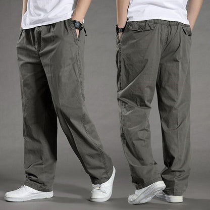 Men's Overalls Cotton Loose Casual Pants Straight Trousers