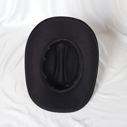 Wide Brim Western Denim Top Hat