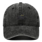 Black Cat Embroidered Washed Baseball Cap Sun Hat