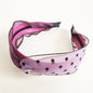 Polka-dot Mesh Contrast Color With Wavy Cross Hairband