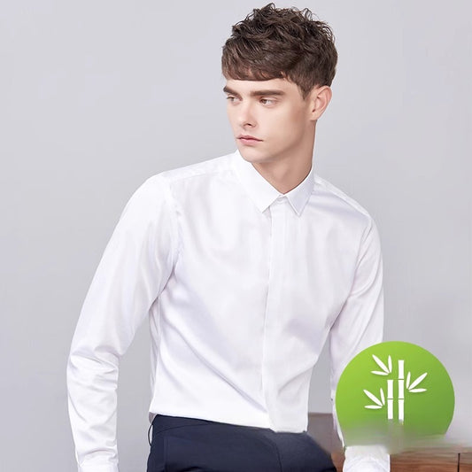 Bamboo Fiber Men's Long-sleeved Autumn Stretch Business Shirt