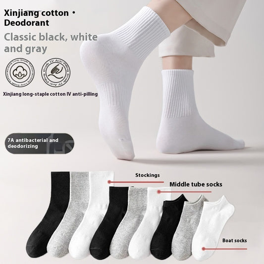 Men's Thin Knee-high Sweat Absorbing And Deodorant Antibacterial Socks