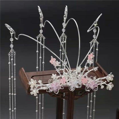 Flower Hairpin Hanfu Hair Crown Gorgeous Fairy Girl Toasting Clothes
