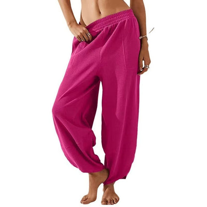 Women's Casual Pure Color All-matching Casual Pants With Pockets