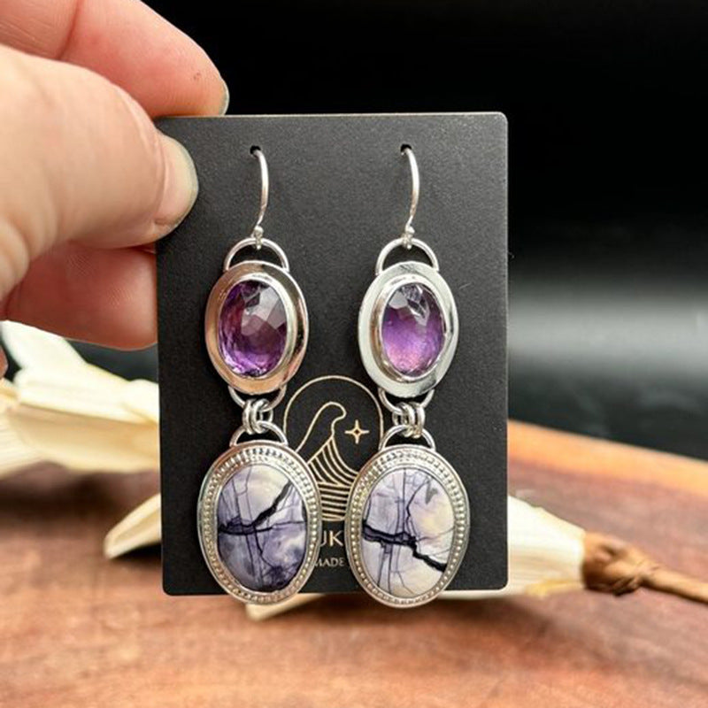 Retro Geometric Enamel Personalized Earrings