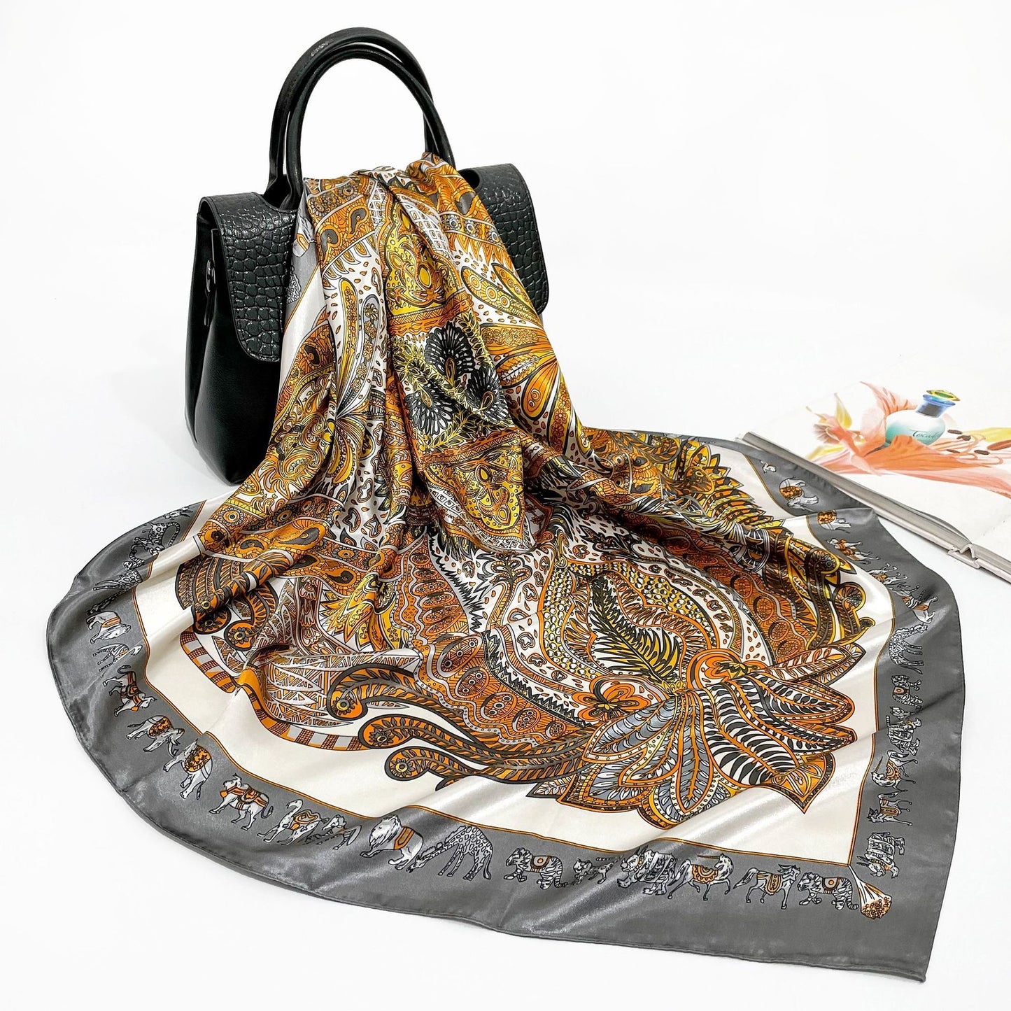 Spring And Autumn New 90cm Silk Scarf Silk Square