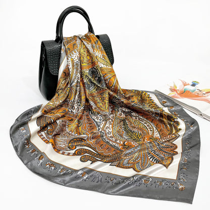 Spring And Autumn New 90cm Silk Scarf Silk Square