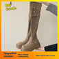 Over-the-knee Folding Long Tube Two-way Wear Boots With Chunky Heels Women's Thick Bottom