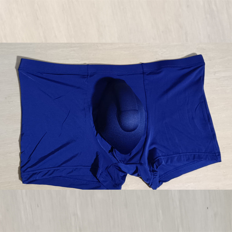 Men's Boxer Ice Silk Underwear Cup Combination U Convex Sexy