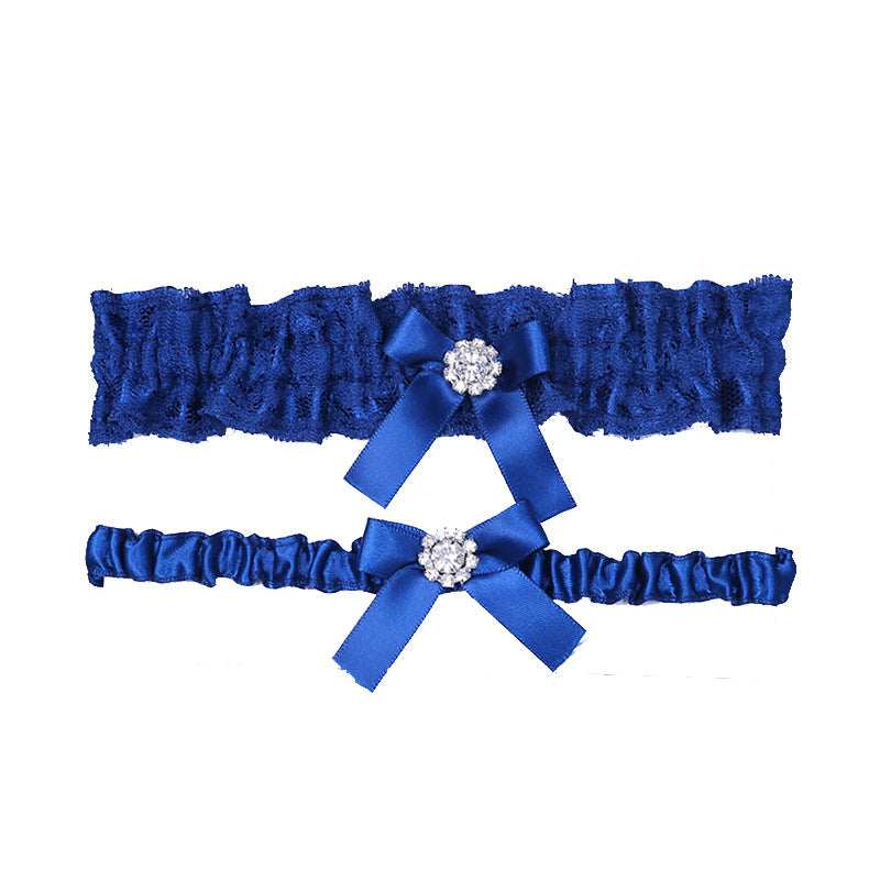 Bride Wedding Garter Leg Loop Blue Lace Garter Belt