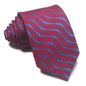 8CM Polyester Jacquard Striped Tie Men's Business Formal Red Black Blue