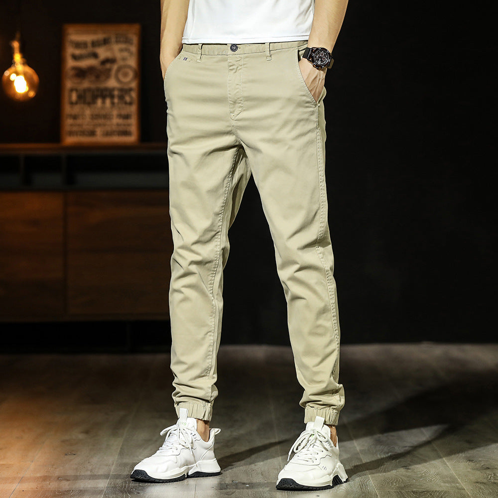 Men's Simplicity Color Versatile Loose Ankle-tied Casual Pants
