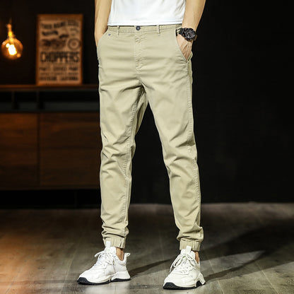 Men's Simplicity Color Versatile Loose Ankle-tied Casual Pants