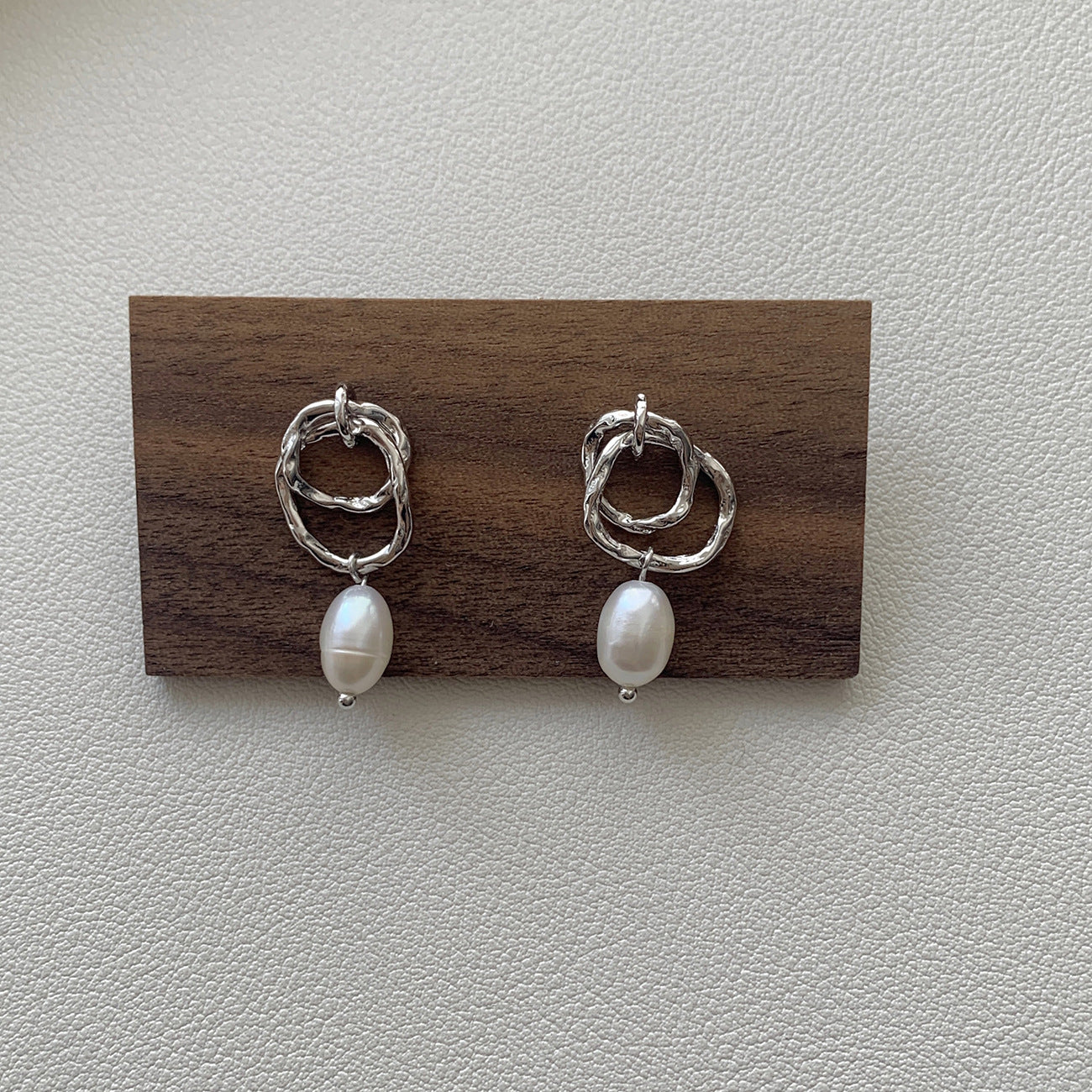 S925 Sterling Silver Double Layer Circle Ear Studs