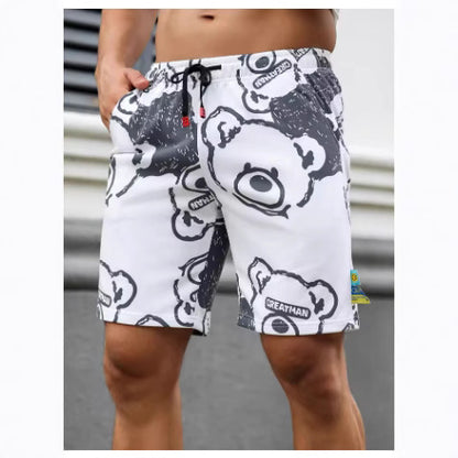 Bear Print Summer Beach Holiday Beach Pants
