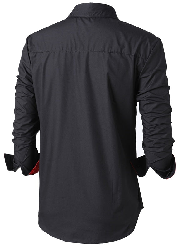A Cool And Casual Long-sleeved Shirt In Contrasting Colors For A Teenage Man