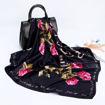 Spring And Autumn New 90cm Silk Scarf Silk Square