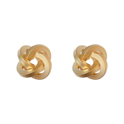 Magic Metal Connecting Ball Design Sense Earrings
