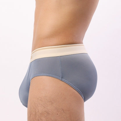 Men's Thin Breathable Sexy Briefs U Convex Big Bag Comfortable Solid Color Simple