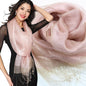 Fashionable And High Grade Lady Silk Double Layer Elegant Silk Scarf