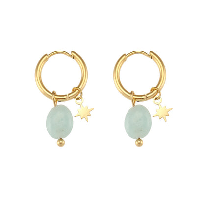 European And American New Amazonite Earrings Jewelry