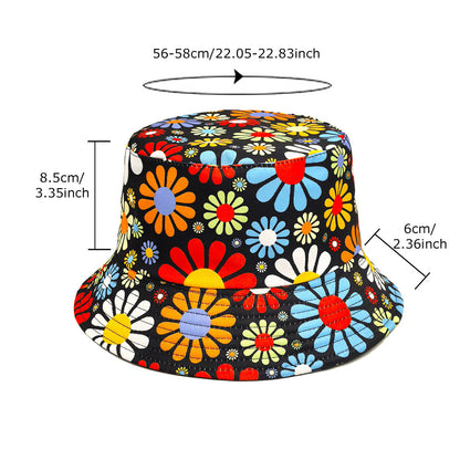 Colorful Flowers Bucket Hat Sun Hat
