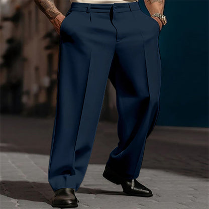 Men's Formal Wear Diagonal Pocket Straight Solid Color Breathable Outdoor Daily Outdoor Fashion Suit Pants