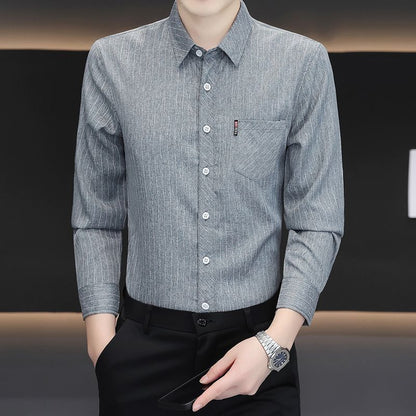 Striped Youth Korean Slim Fit Casual All-match Shirt