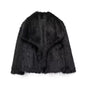 Large Lapel Fluffy Plush Artificial Fur Short