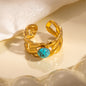 Trendy Niche Titanium Steel Ring 18K Gold Plating High Sense