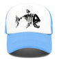 Fish Bone Print Mesh Cap Baseball Cap