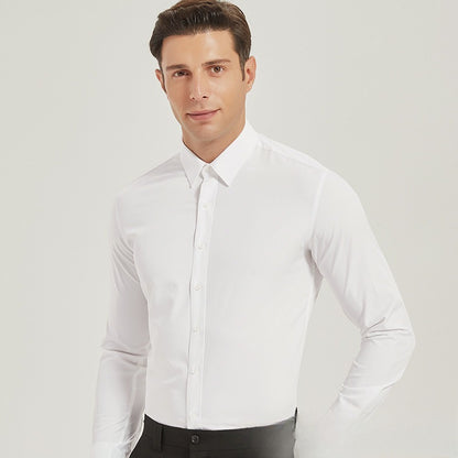 Men White Slim Fit Business Suit Elegant High-grade Shirt