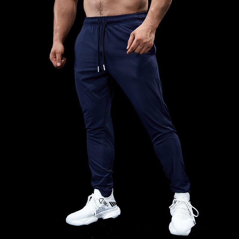 Men's Solid Color Casual Ice Silk Sports Quick-drying Trousers