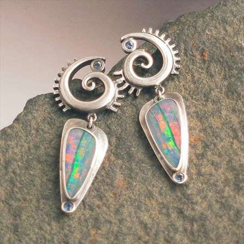 Retro Geometric Enamel Personalized Earrings
