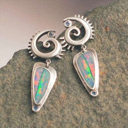 Retro Geometric Enamel Personalized Earrings