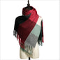 Shawl Scarf Winter Warmth Cashmere Tassel Plaid Long Bib