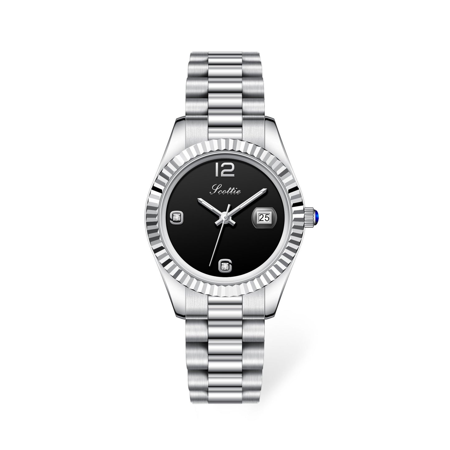 Diamond Shining Women's Steel Band Quartz Watch