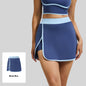 Linear Anti-exposure Built-in Pocket Fitness Yoga Fake Two-piece Skirts