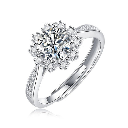 Ring S925 Silver Ice And Snow Female Ring Fashion
