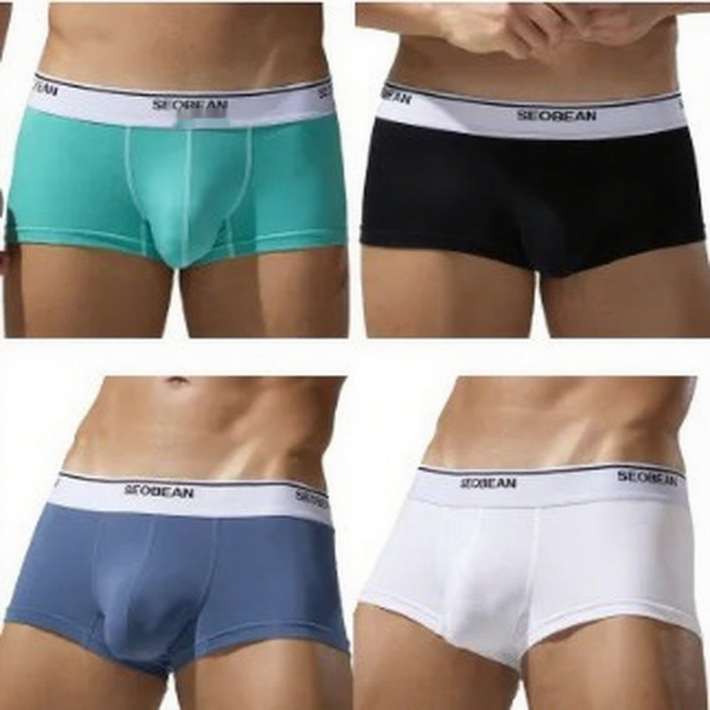 Men's Boxers Comfortable Breathable Cotton Low Waist