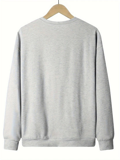 Casual Long Sleeve Round Neck Letter Print Pullover Sweater
