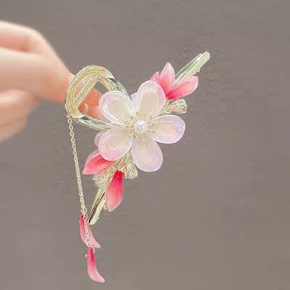 Antique Tassel Large Pearl Clip Metal Hairpin