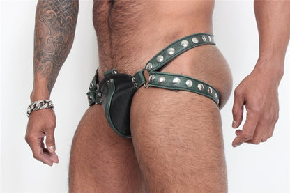Removable Binding Sexy Men's Leather Underpants