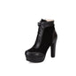 Women's Ultra-high Heel Round Toe Low-cut Martin Boots