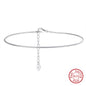 S925 Sterling Silver Anklet Adjustable Snake Chain