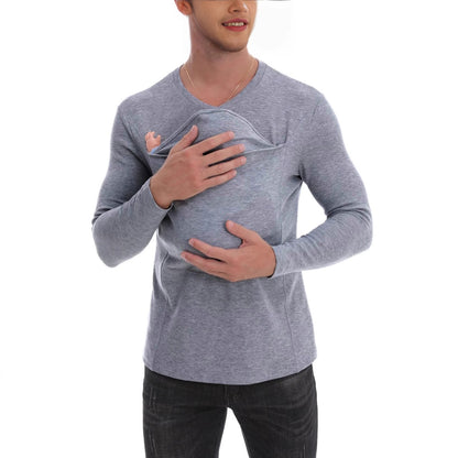 High Quality Kangaroo Dad Multi-functional T-shirt Long Sleeve