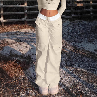 High Street Hot Girl Straight Slimming Casual Pants Wide Leg Trousers